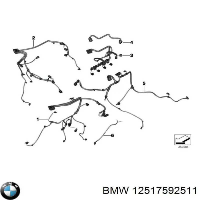 Джгут проводів моторного відсіку BMW 12527589639 ціна, від 10.16 USD
