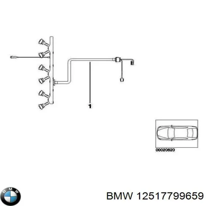 12517799659 BMW Кабельний канал проводів котушок запалювання