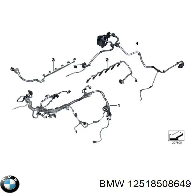 Джгут проводів моторного відсіку BMW 12518508649 ціна, від 438.80 USD