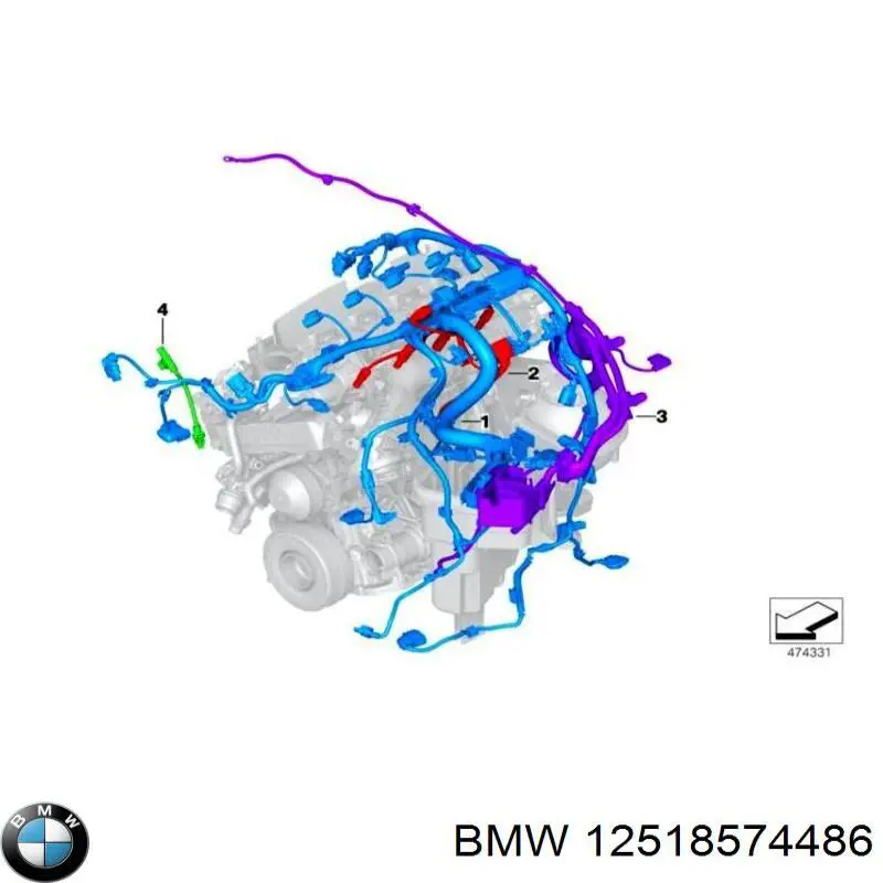 Джгут проводів моторного відсіку BMW 12518574486 ціна, від 647.23 USD