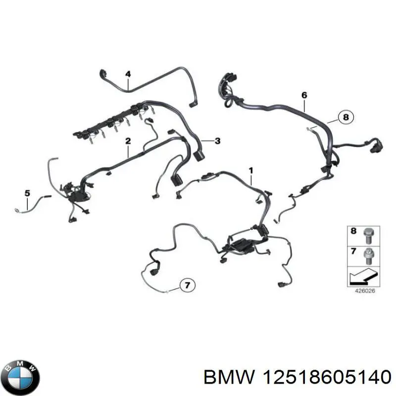 Джгут проводів моторного відсіку BMW 12518605140 ціна, від 34.31 USD