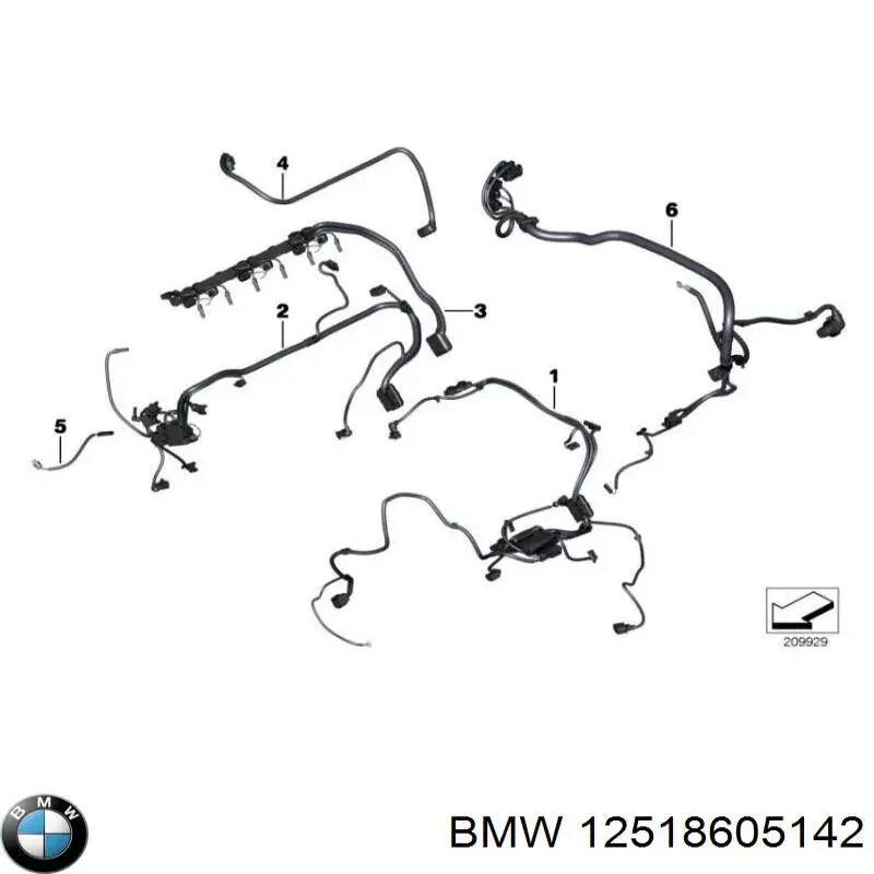 12518605142 BMW Електропроводка моторного віддсіка