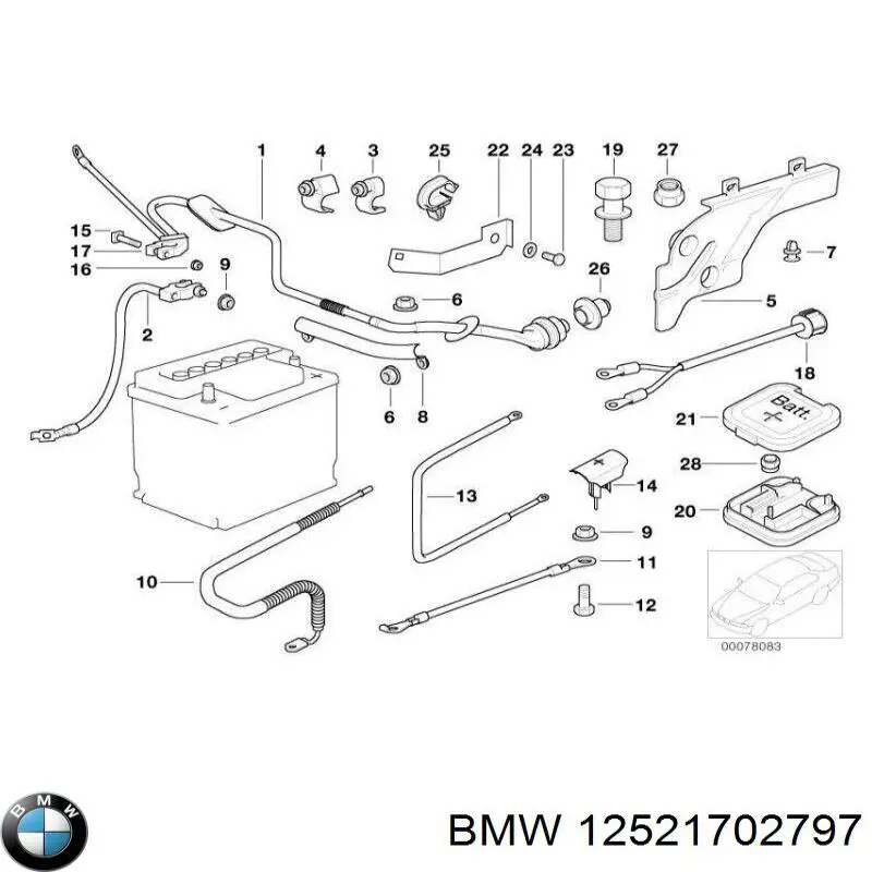 Молдинг заднього скла 12521702797 BMW