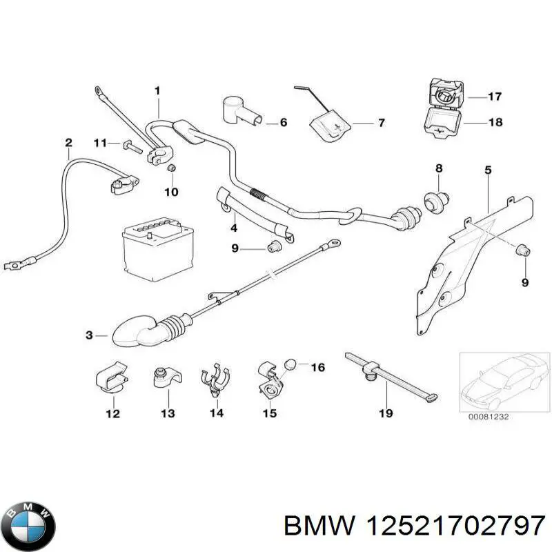 Молдинг заднього скла BMW 12521702797 ціна, від 6.33 USD