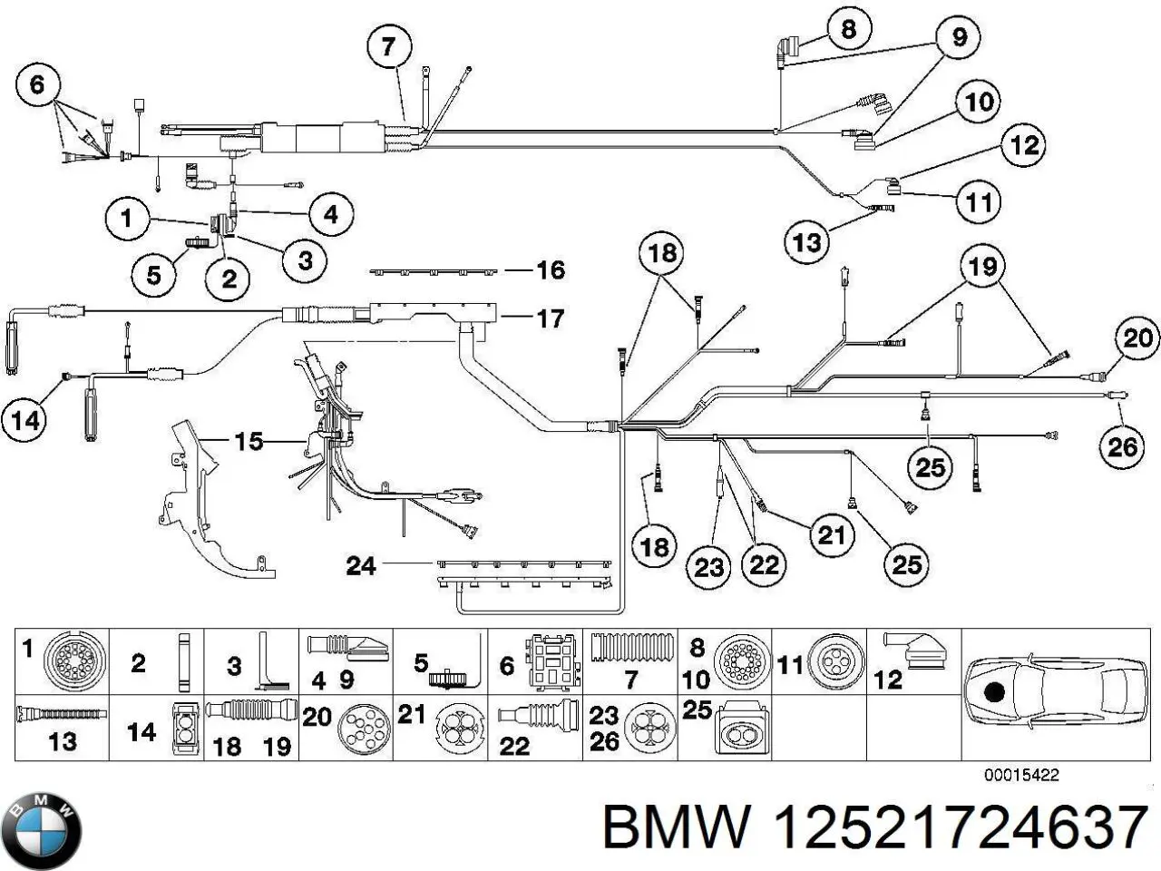 12521724637 BMW Накладка заднього скла, верхній или верхня