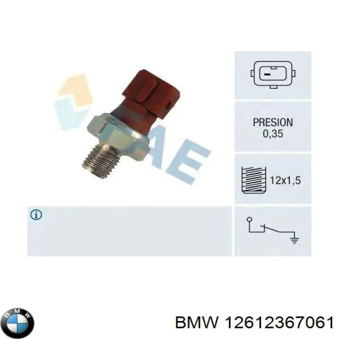 Купити 12612367061 BMW Датчик тиску масла