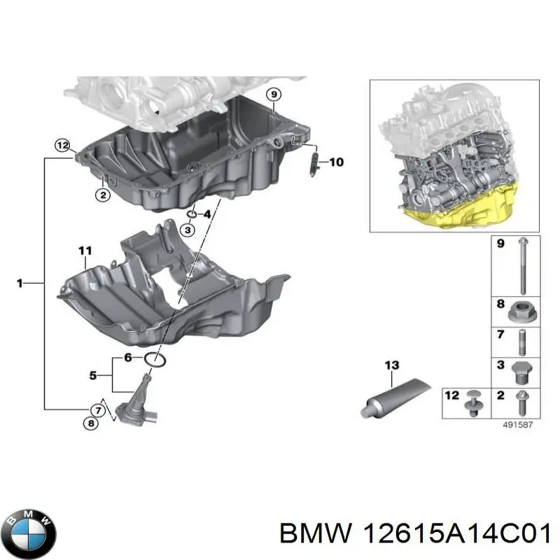 Датчик рівня масла двигуна BMW 12615A14C01 ціна, від 52.28 USD