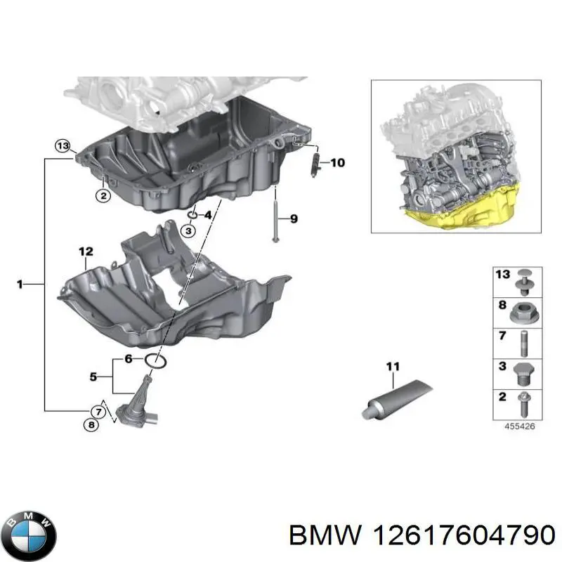 Ущільнююче кільце датчика рівня олії на BMW 5 (F10)