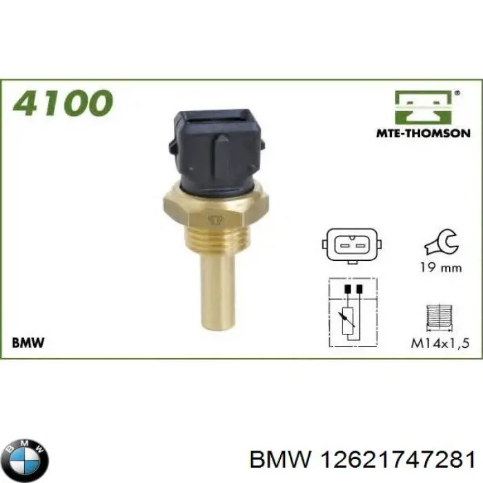Термодатчик охолоджуючої рідини BMW 12621747281 ціна, від 6.63 USD
