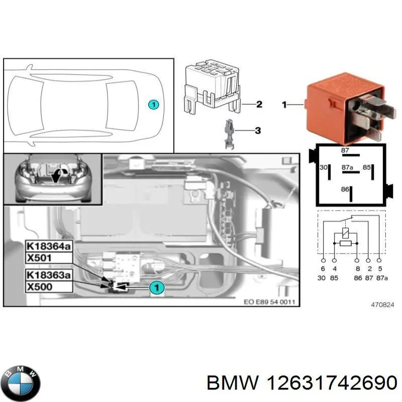 Реле електричне багатофункціональне BMW 12631742690 ціна, від 8.87 USD