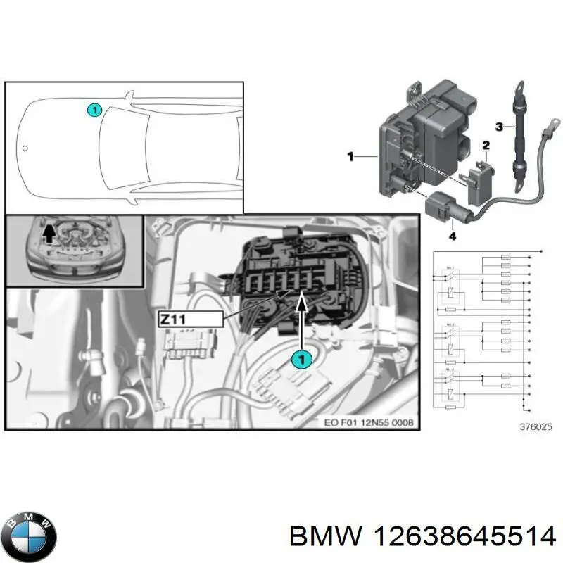 Блок реле 12638645514 BMW