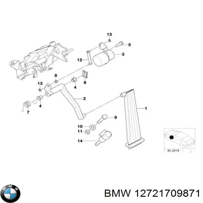 Купити 12721709871 BMW Датчик положення педалі акселератора (газу)