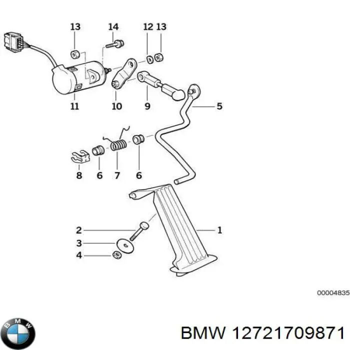 12721709871 BMW Датчик положення педалі акселератора (газу)
