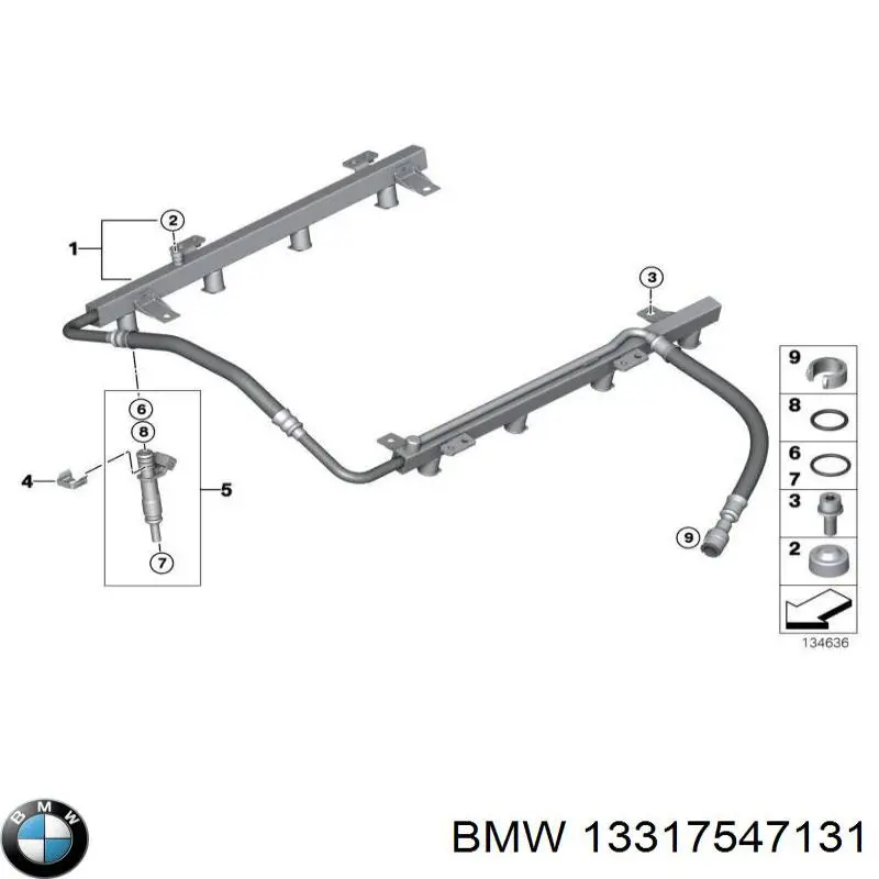 13317547131 BMW Трубка паливна, зворотня від форсунок