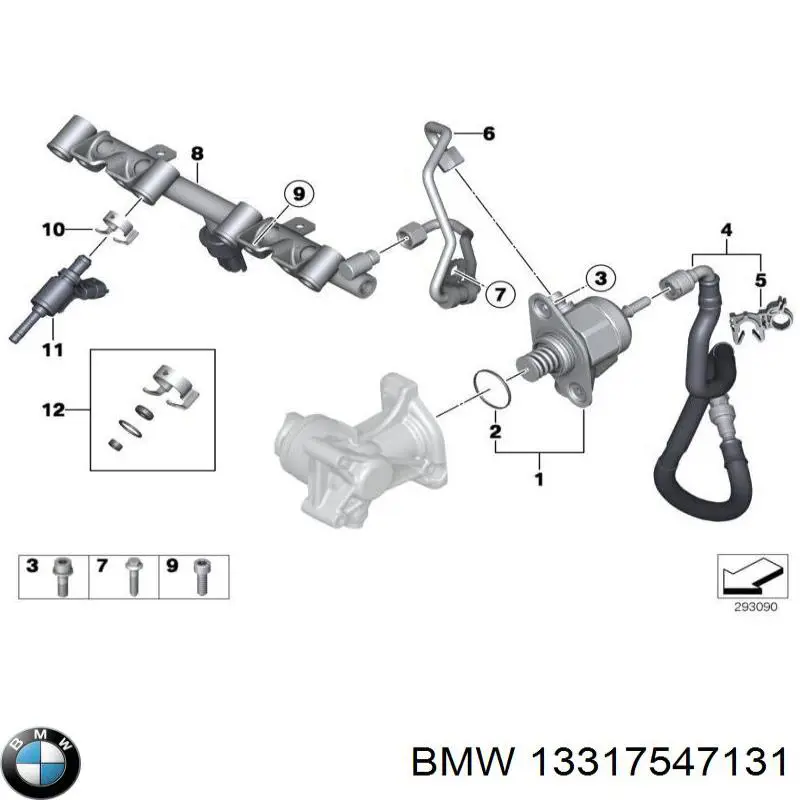 Трубка паливна, зворотня від форсунок BMW 13317547131 ціна, від 33.86 USD
