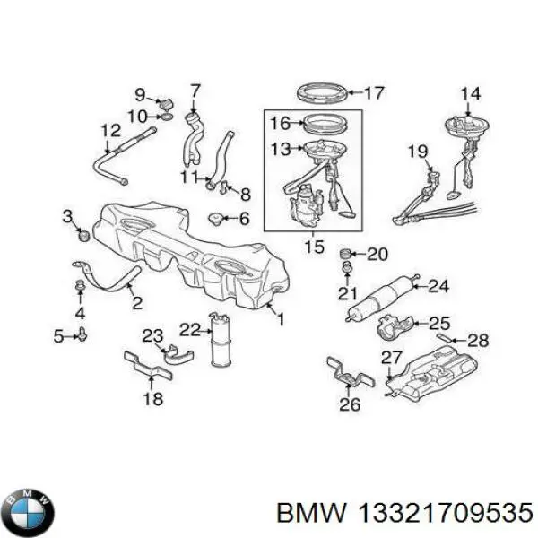 Фільтр тонкого очищення палива BMW 13321709535 ціна, від 56.01 USD