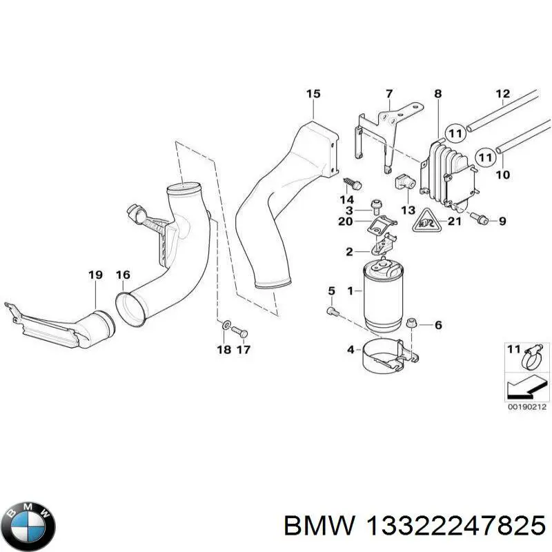 Патрубок витратоміра повітря 13322247825 BMW