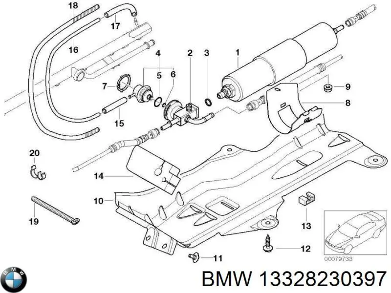 Кришка корпусу паливного фільтра BMW 13328230397 ціна, від 39.28 USD