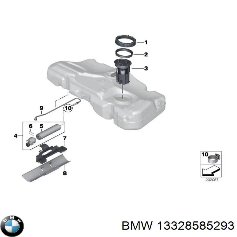 Купити 13328585293 BMW Прокладка корпусу паливного фільтра