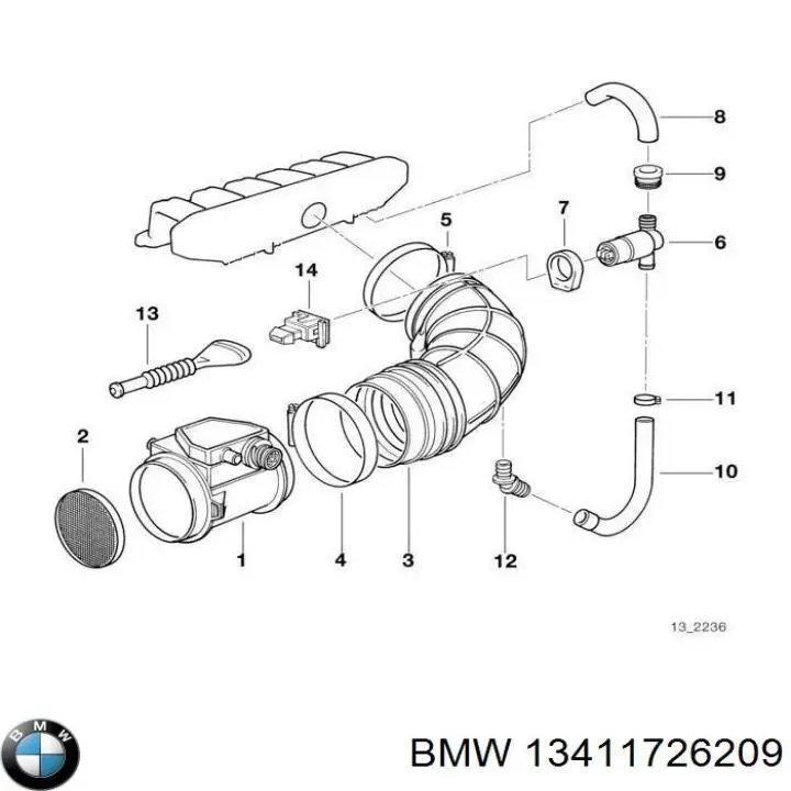 Клапан/регулятор холостого ходу 13411726209 BMW