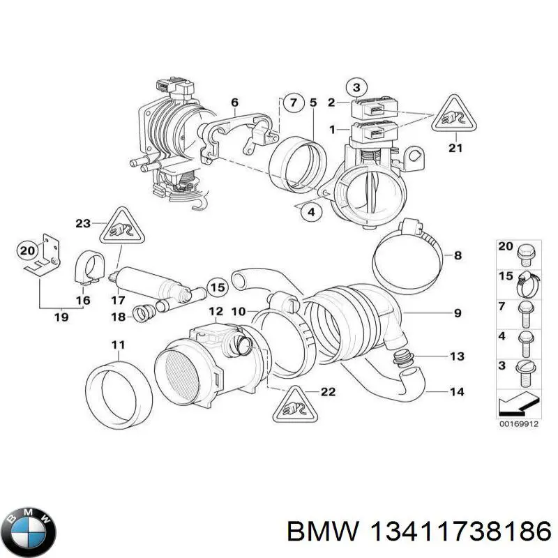 Шланг (патрубок) обігріву дросельної заслінки BMW 13411738186 ціна, від 51.26 USD
