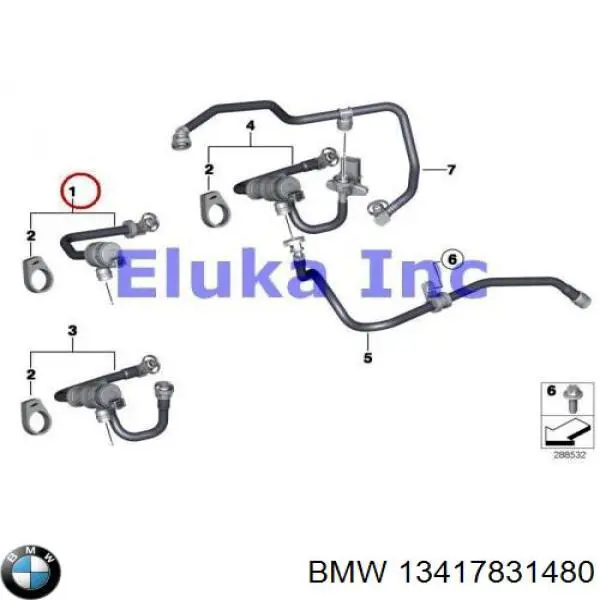 Купити 13417831480 BMW Шланг (патрубок) обігріву дросельної заслінки