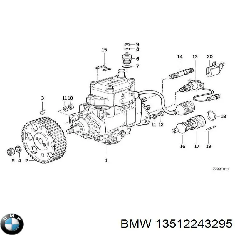 Купити 13512243295 BMW Клапан ПНВТ відсічення подачі пального(дизель-стоп)