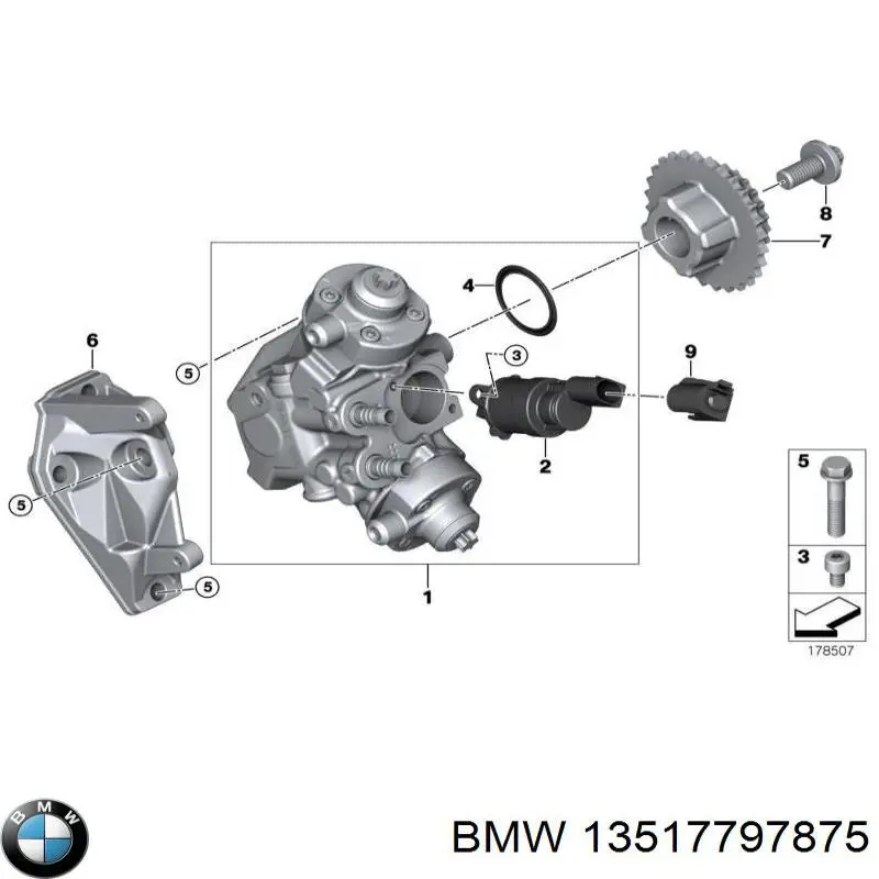 Клапан регулювання тиску палива BMW 13517797875 ціна, від 100.05 USD
