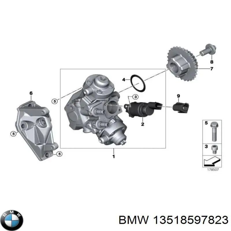 Насос паливний високого тиску BMW 13518508152 ціна, від 1091.85 USD
