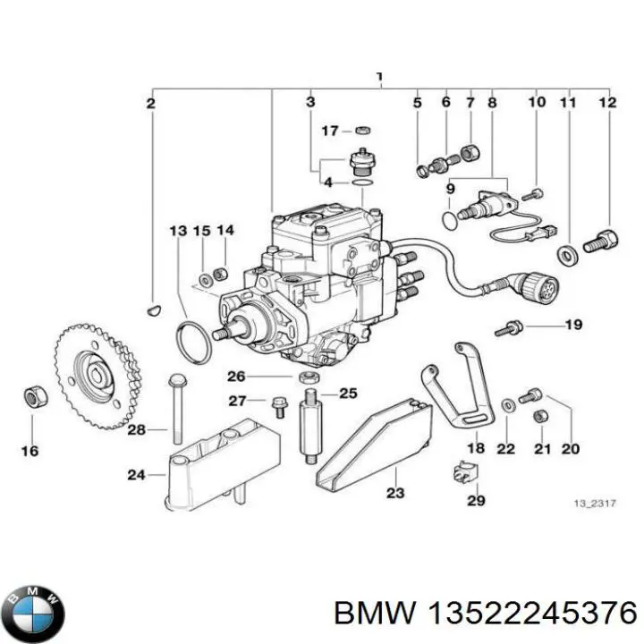 Шестерня приводу ПНВТ BMW 13522245376 ціна, від 49.66 USD