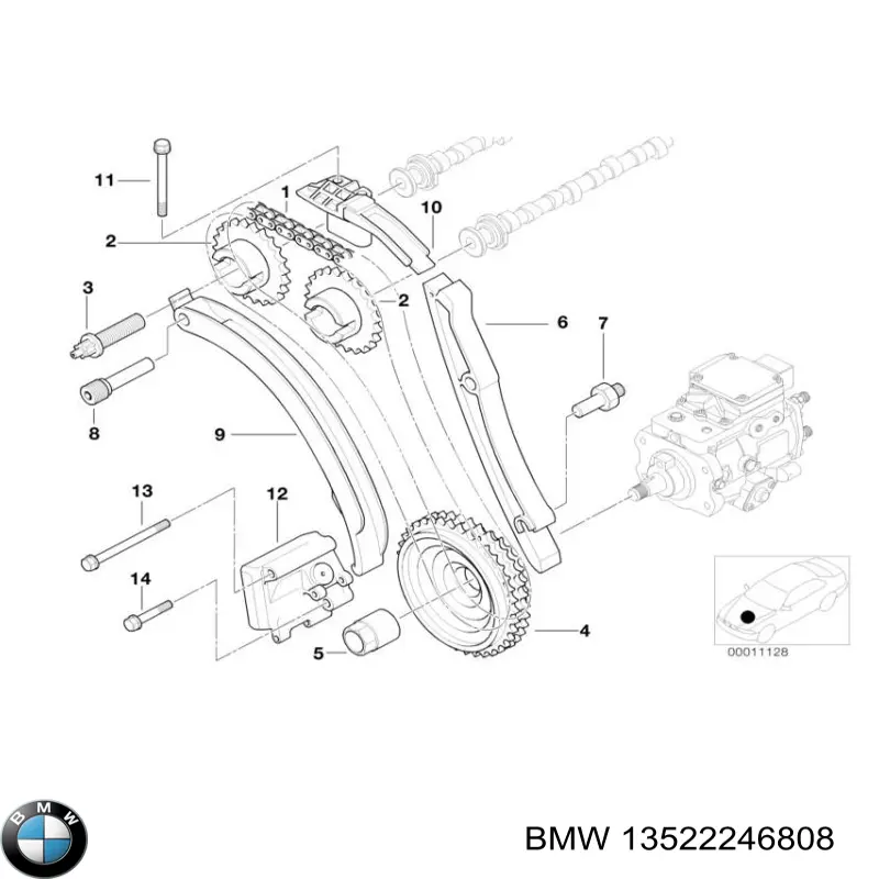 Купити 13522246808 BMW Натягувач ланцюга ГРМ