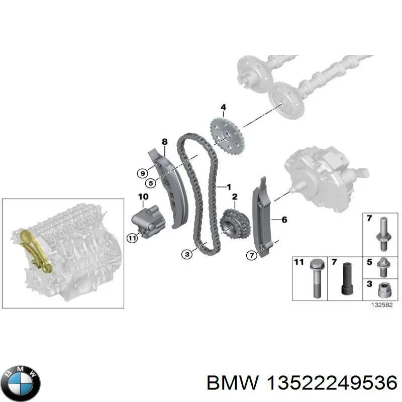 Шестерня приводу ПНВТ BMW 13522249536 ціна, від 39.86 USD