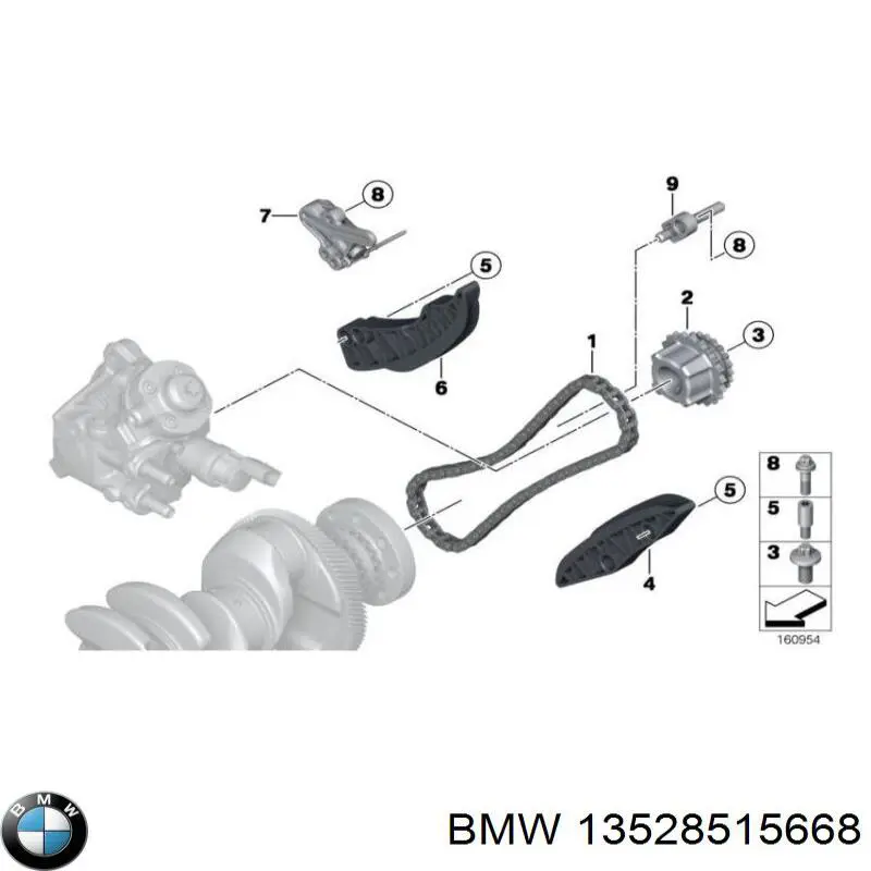 Купити 13528515668 BMW Ланцюг ГРМ, нижня