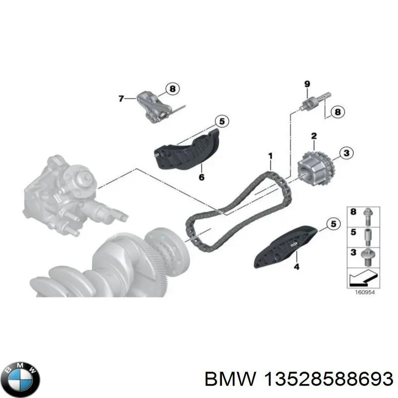 Купити 13528588693 BMW Ланцюг ГРМ, нижня