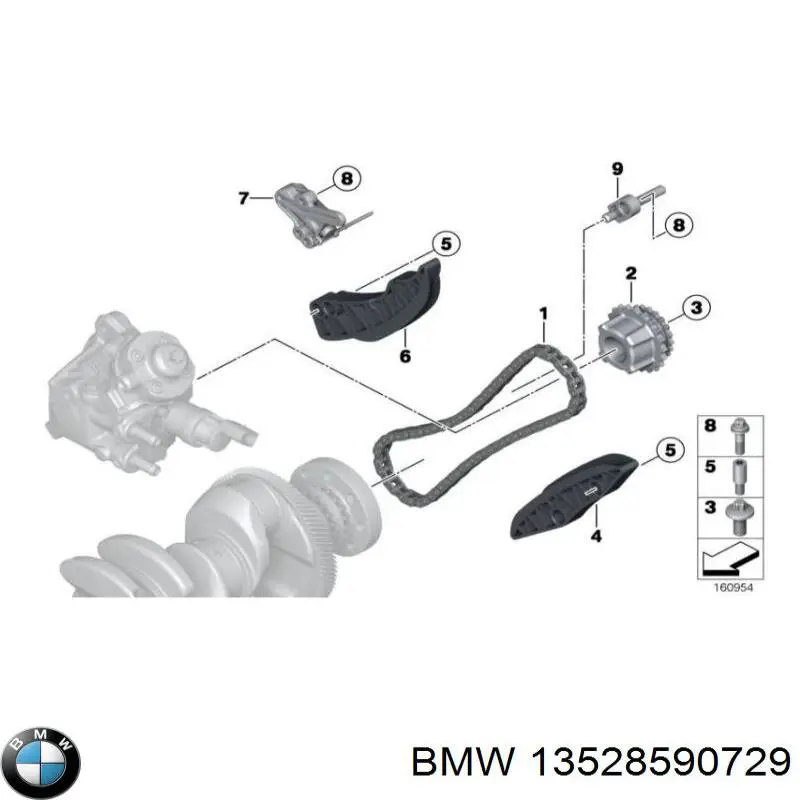 13528590729 BMW Ланцюг приводу распредвала