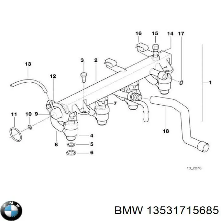 Купити 13531721992 BMW Регулятор тиску палива