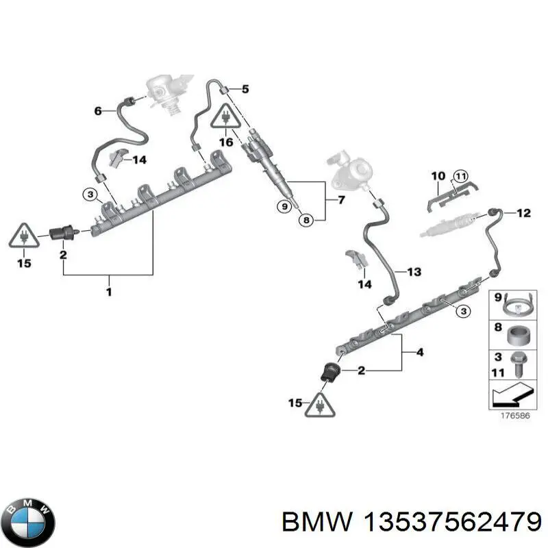 13537562479 BMW Трубка паливна форсунки 4-го циліндру