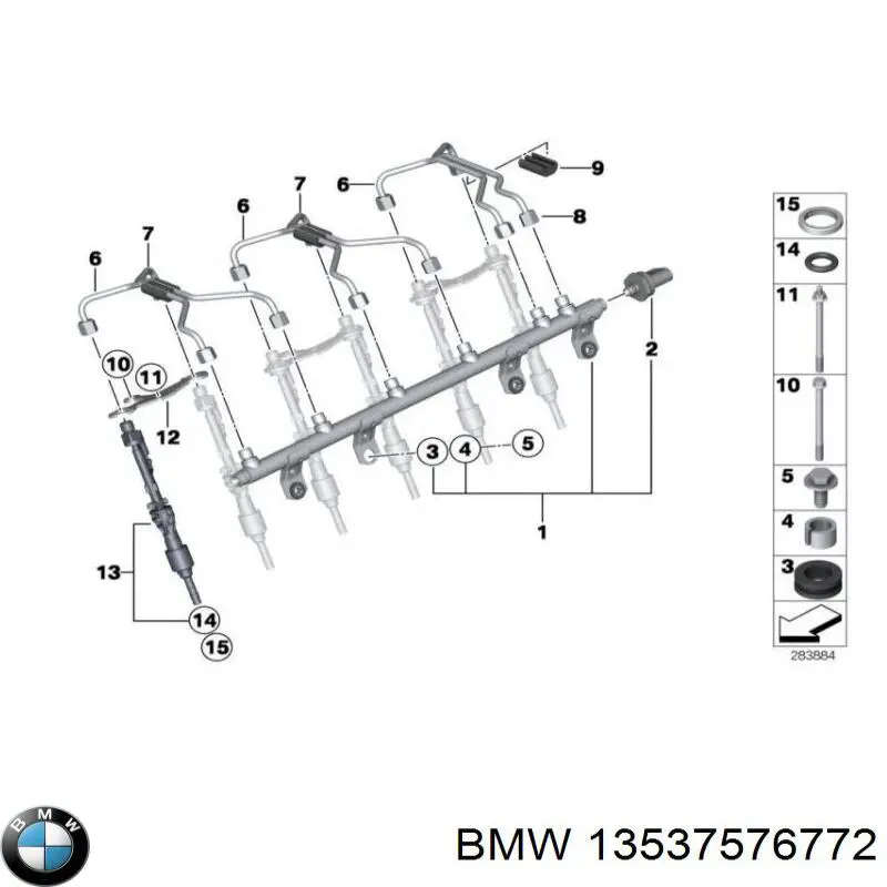 Трубка паливна форсунки 2-го циліндру BMW 13537576772 ціна, від 3.39 USD