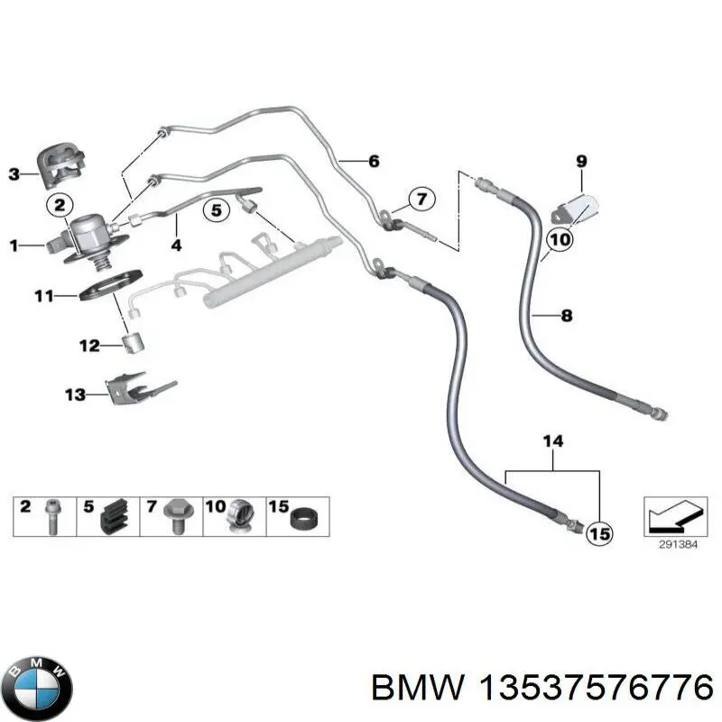 13537576776 BMW Трубка паливна форсунки 6-го циліндру
