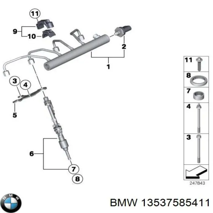Розподільник палива на BMW X3 (F25)