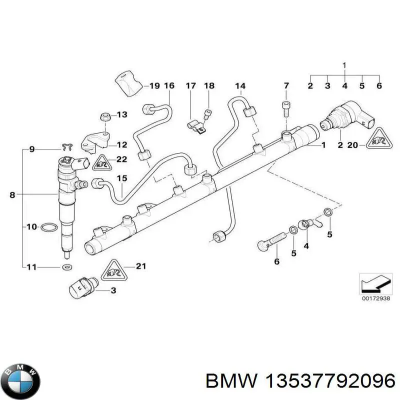 Форсунка вприску палива 13537792096 BMW