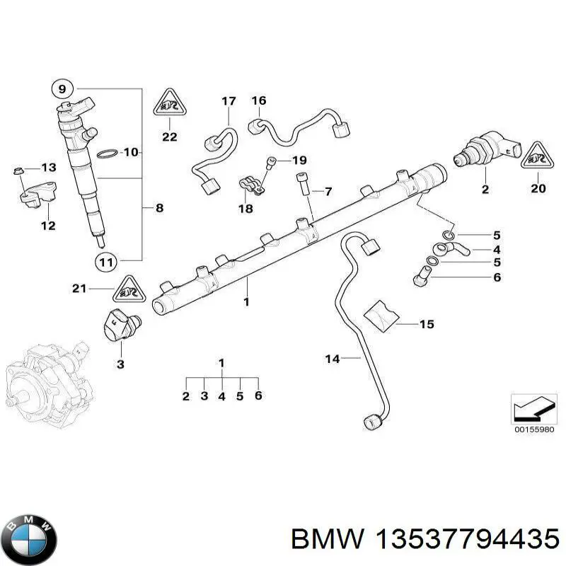 Форсунка вприску палива 13537794435 BMW