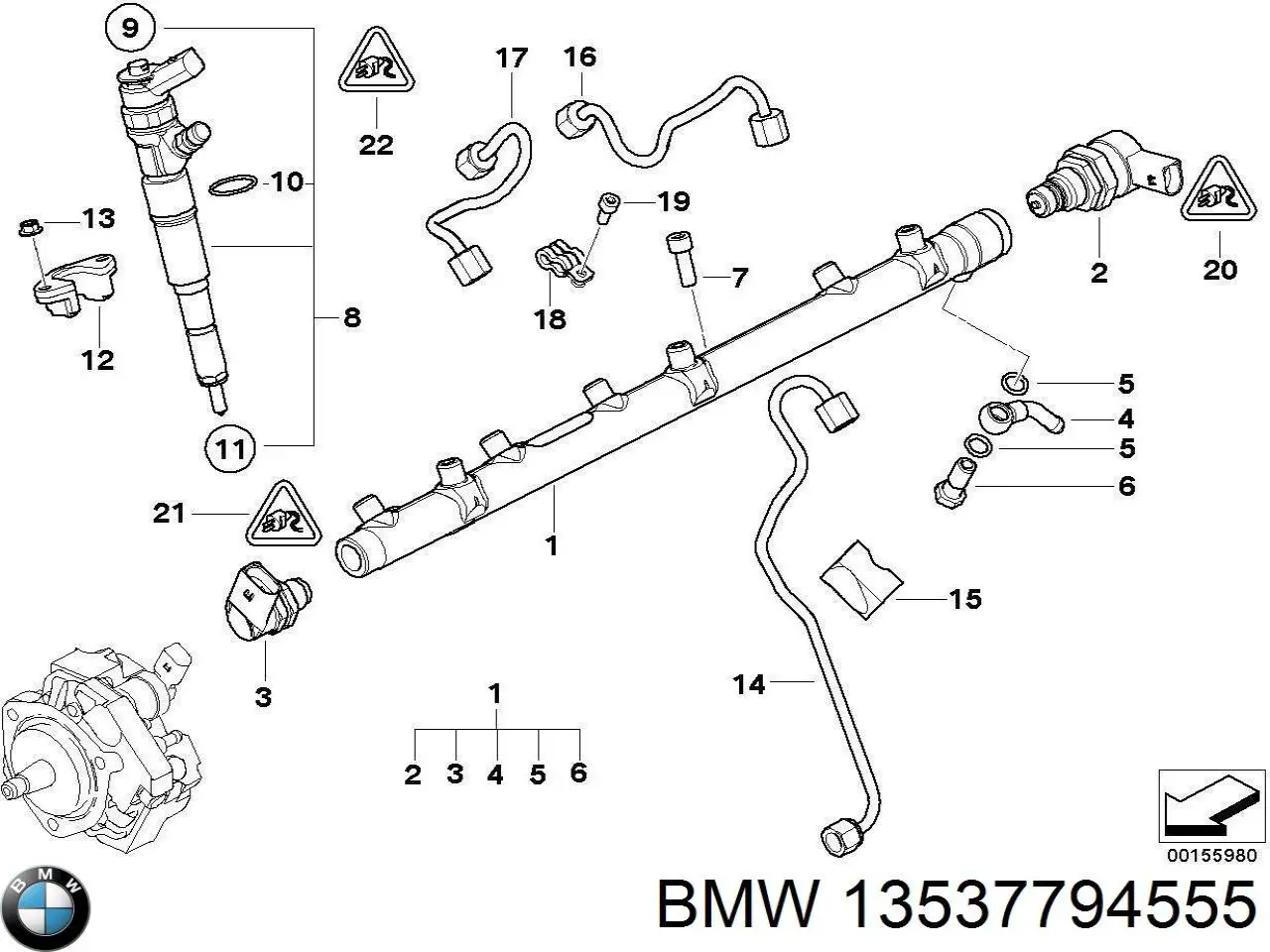 Купити 13537794555 BMW Форсунка дизельна в зборі, розпилювач + тримач
