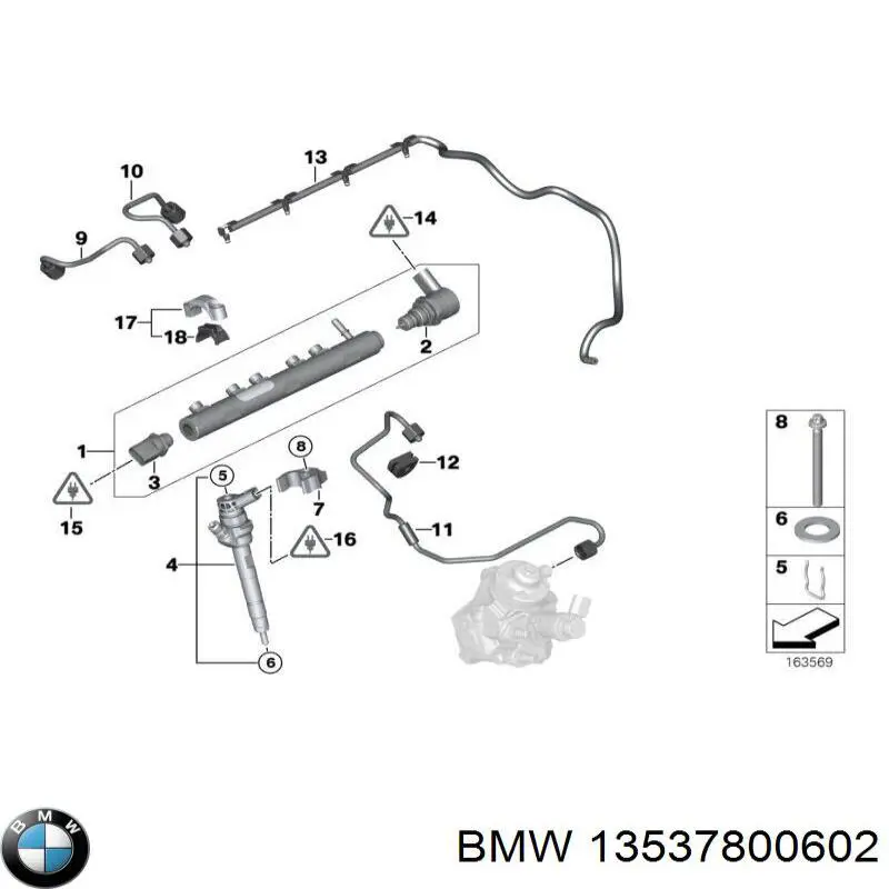Датчик тиску палива 13537800602 BMW