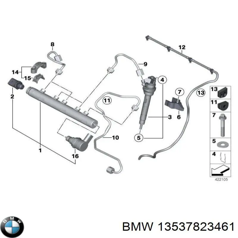 Форсунка вприску палива 13537823461 BMW