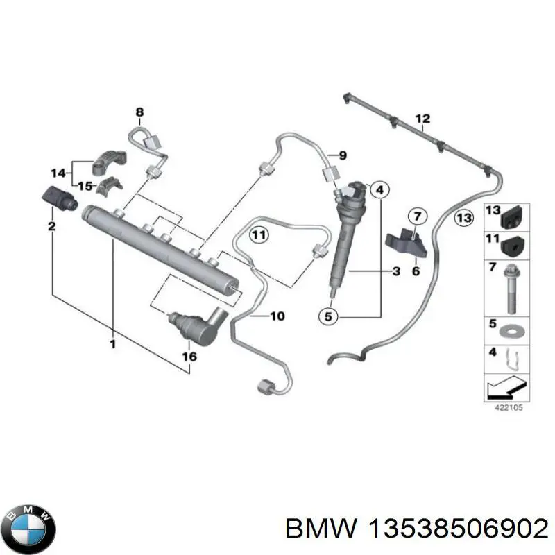 Форсунка вприску палива 13538506902 BMW