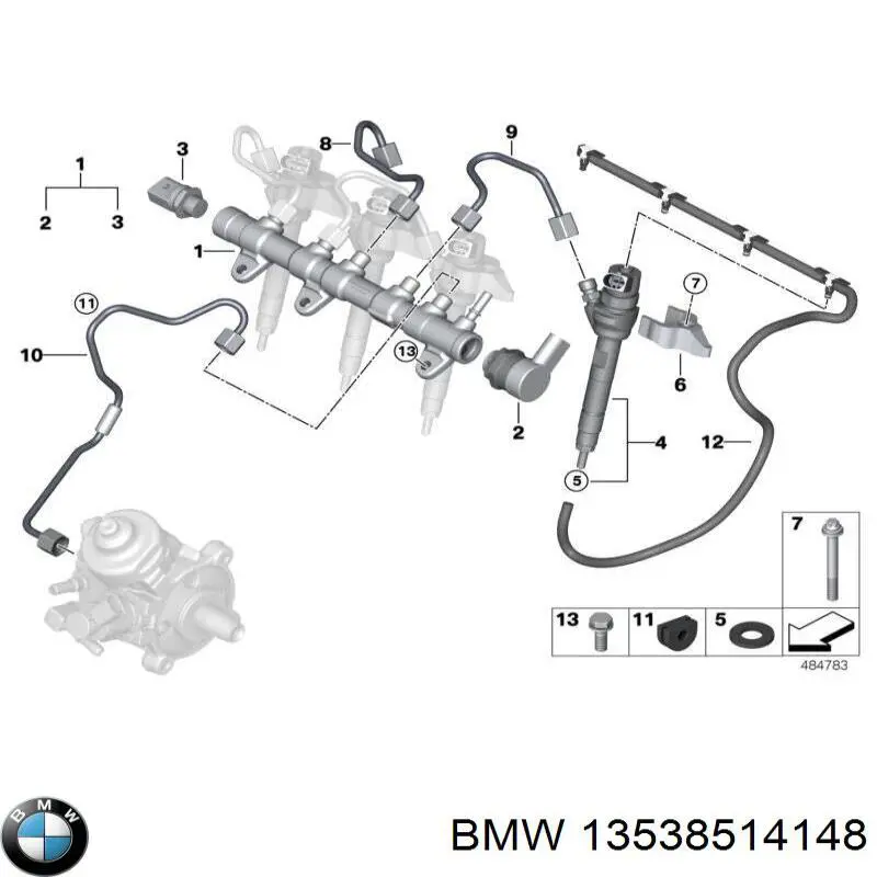 Купити 13538514149 BMW Форсунка дизельна в зборі, розпилювач + тримач