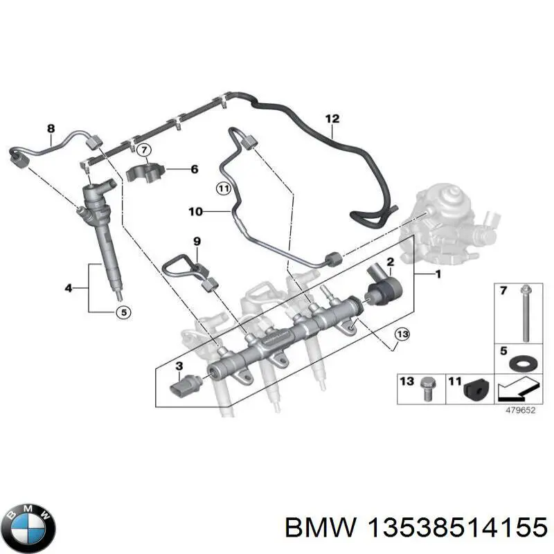 Рампа форсунок системи упорскування палива BMW 13538514155 ціна, від 50.80 USD