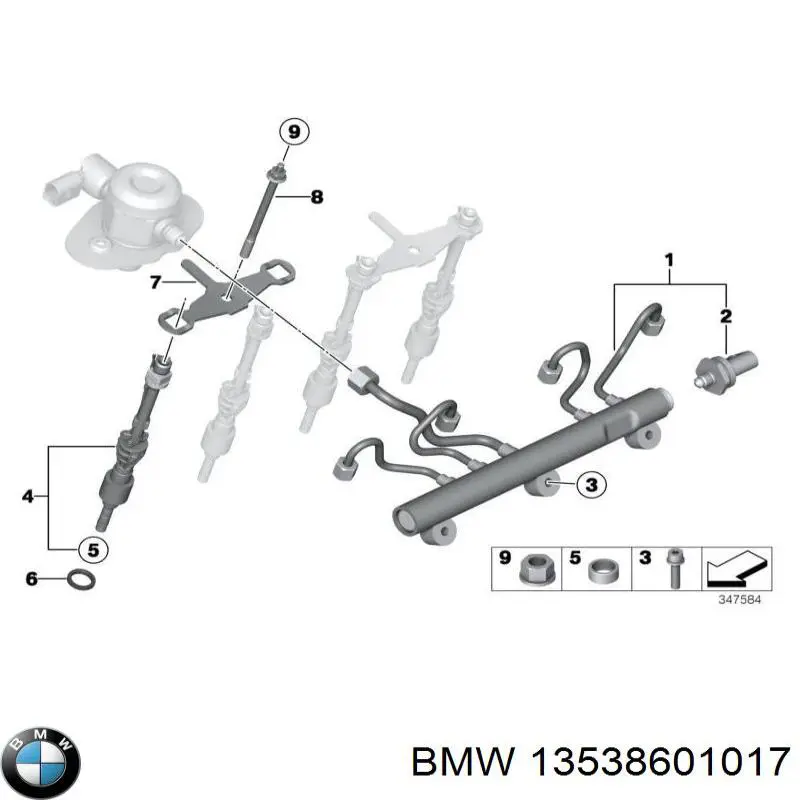 13538601017 BMW Розподільник палива (рампа) лівий