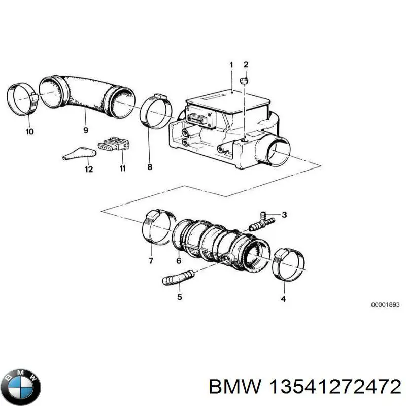 Патрубок витратоміра повітря 13541272472 BMW